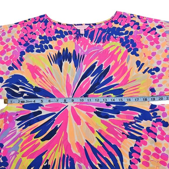 Lilly Pulitzer Caftan Dress Womens XXS XS Julie Silk Summer Sunset Multicolor - Picture 11 of 12